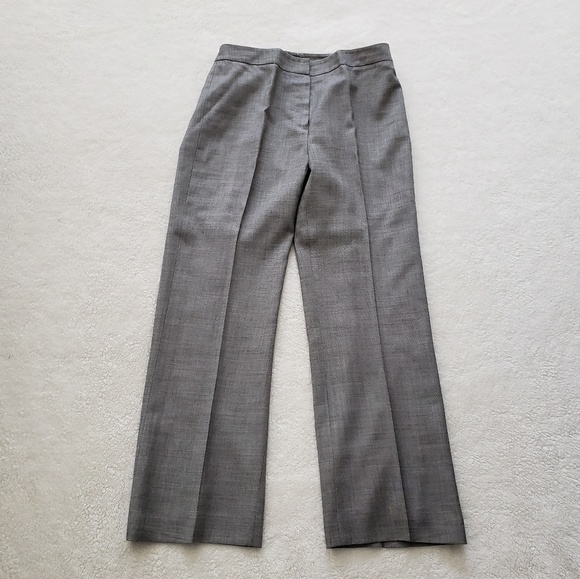 Gray High Rise Wool Blend Trousers - Picture 2 of 3